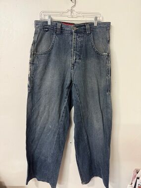 JNCO Men's Relaxed Dark Blue Carpenter Jeans